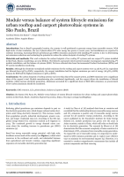 Module versus balance of system lifecycle emissions for urban rooftop and carport photovoltaic systems in São Paulo, Brazil
